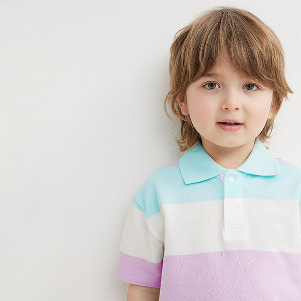 Polo Shirt Short Sleeve Striped Cotton Boy - Stuffs & Savers