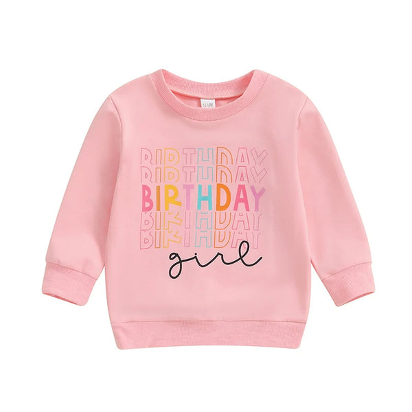 Girl's Birthday Letter Hoodie - Casual Versatile