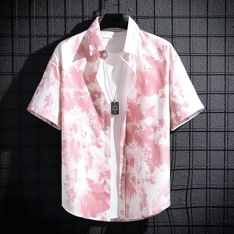 Men's silk High-end Printed Shirt