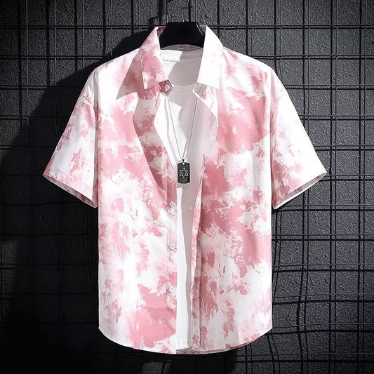 Men's silk High-end Printed Shirt