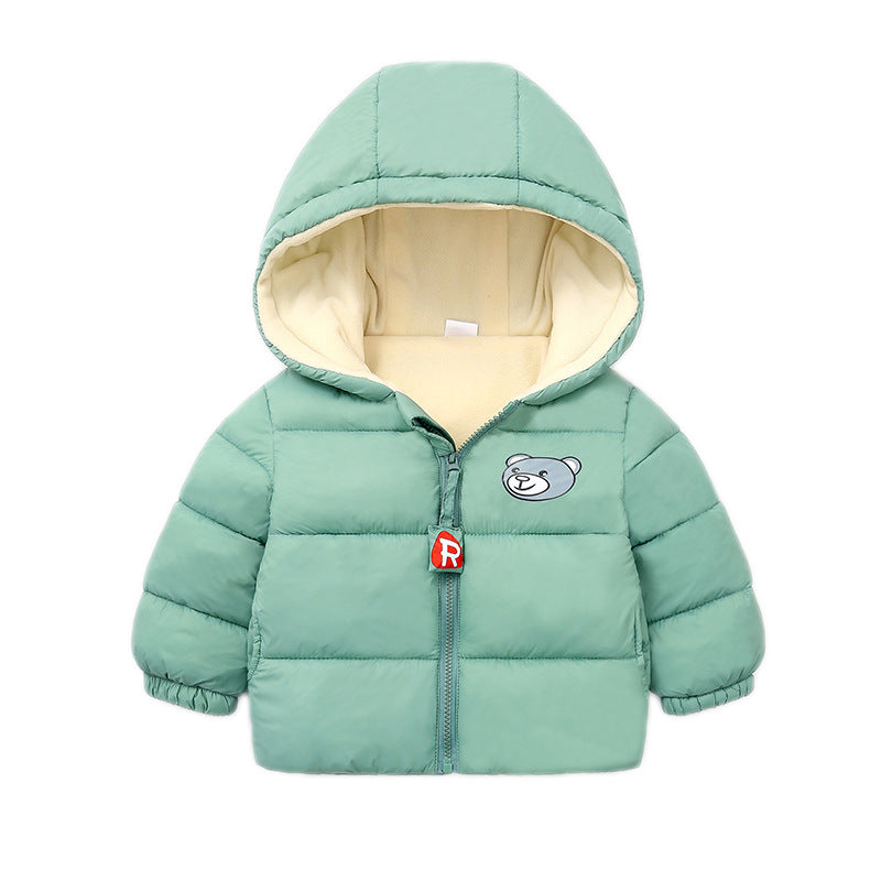 Children's Down Cotton-padded Warm Coat With Extra Fleece Lining