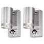 4lite Marinus GU10 Single Direction Outdoor Wall Light with PIR - Stainless Steel