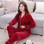 Warm Velvet Long Sleeve Pyjamas Set