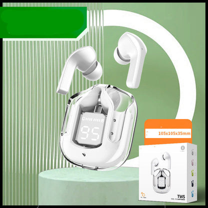 Nouveaux mini écouteurs Bluetooth sans fil transparents avec affichage numérique et réduction de bruit ENC, véritablement sans fil pour le sport et la musique