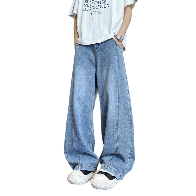 Men's Loose Wide Leg Washed Straight Jeans