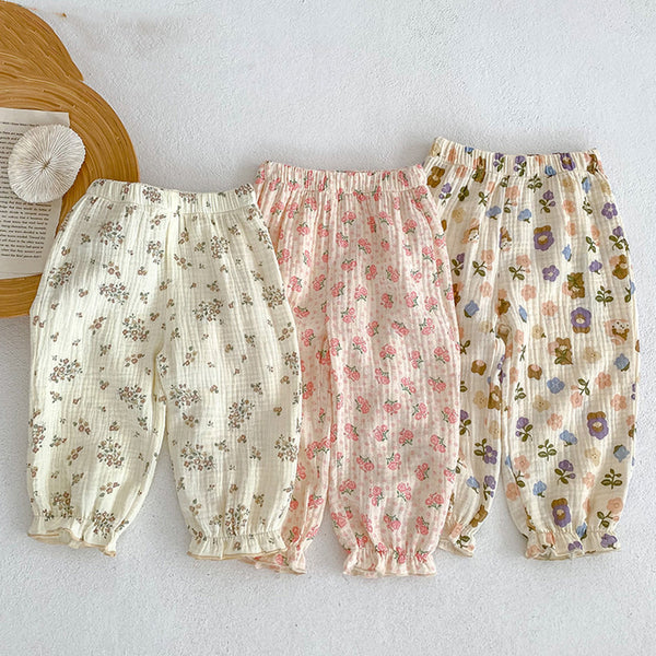 Children's Floral Cotton Pants - Mosquito Prevention
