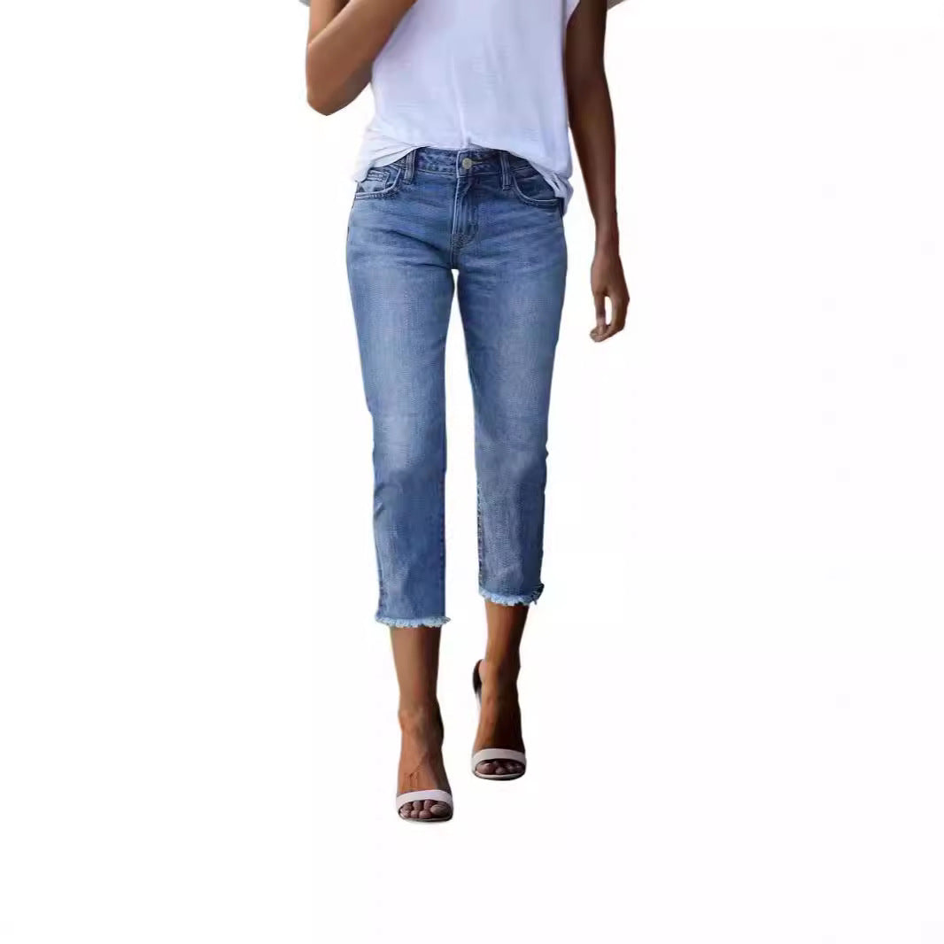 Womens Retro Slim-fit Stretch Jeans