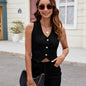 Washed Denim Vest Short Vest