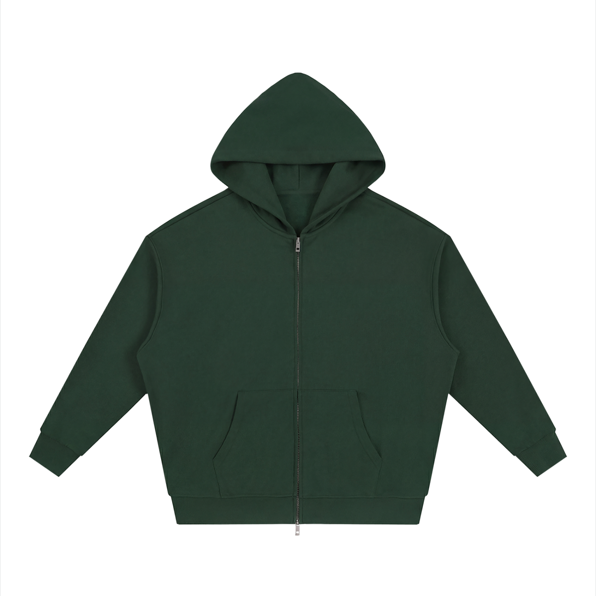 Waran Unisex Loose Solid Full Zip Hoodie