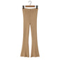 Slim fit micro flared knitted long pants
