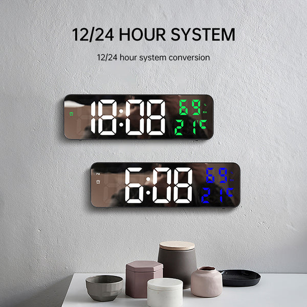 9-Inch Digital Clock with Temp & Humidity