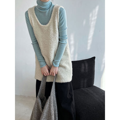 Layered Wool Knit Sweater Dress