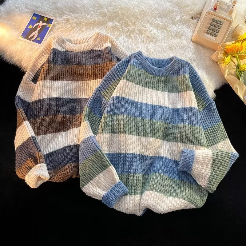 Men's Color Block Crew Neck Sweater
