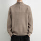 Men's  Relaxed Fit Stand Collar Knitted Jacket