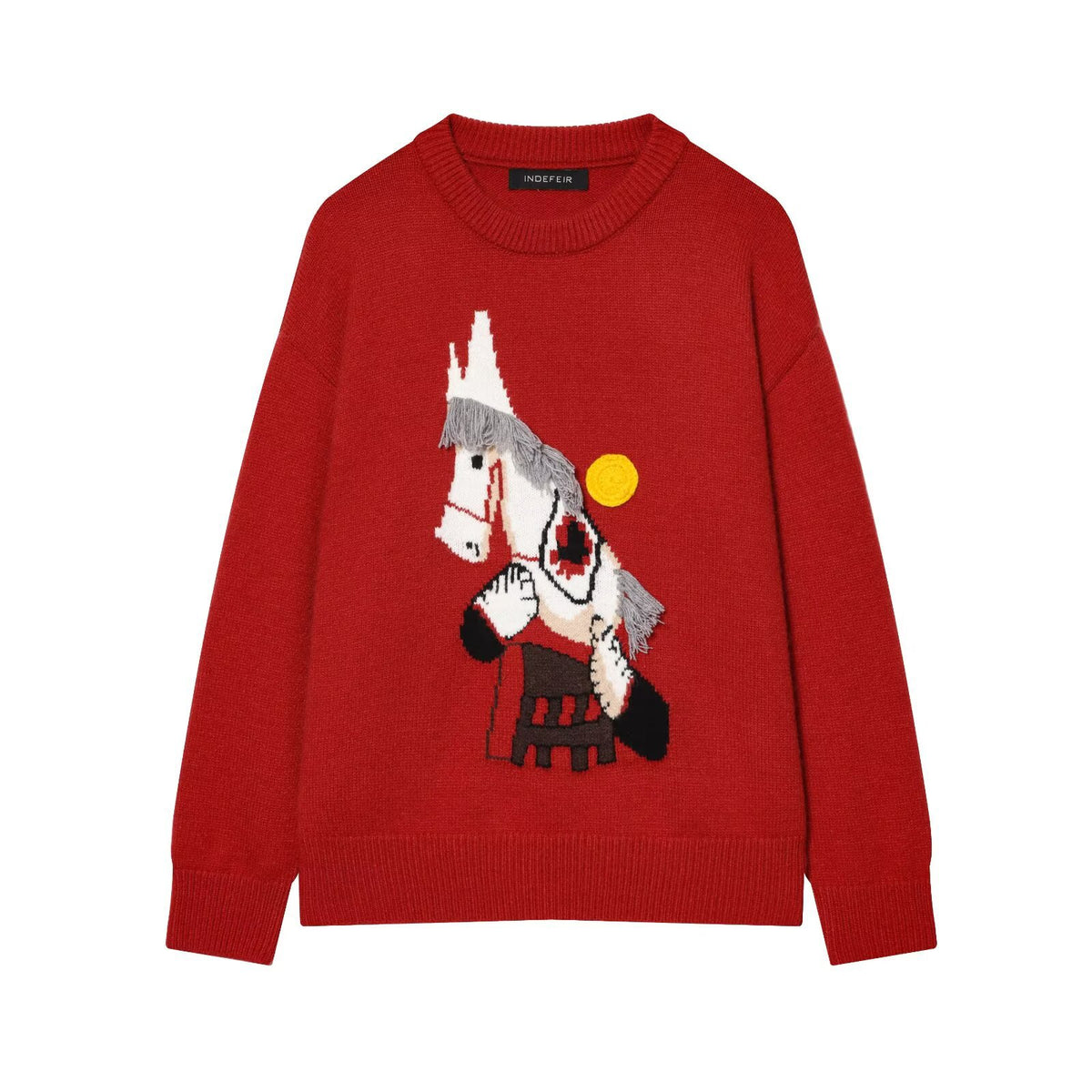 Womens Embroidered Knitted Sweater