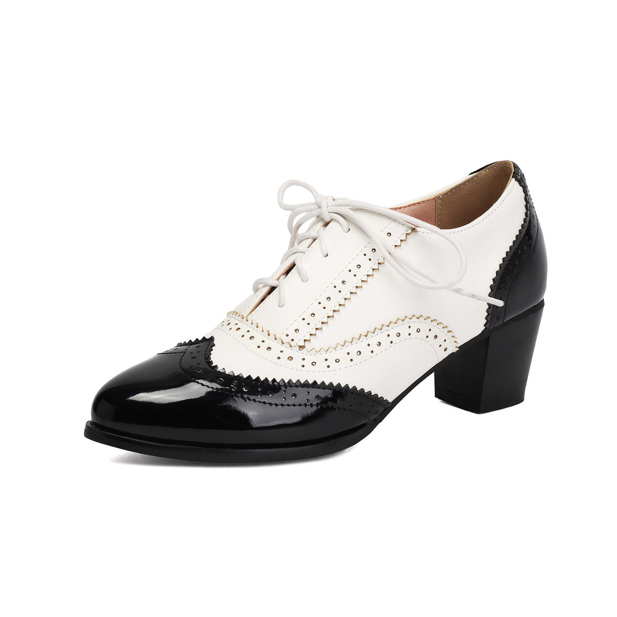 Women's Chunky Heel Lace-Up Brogues