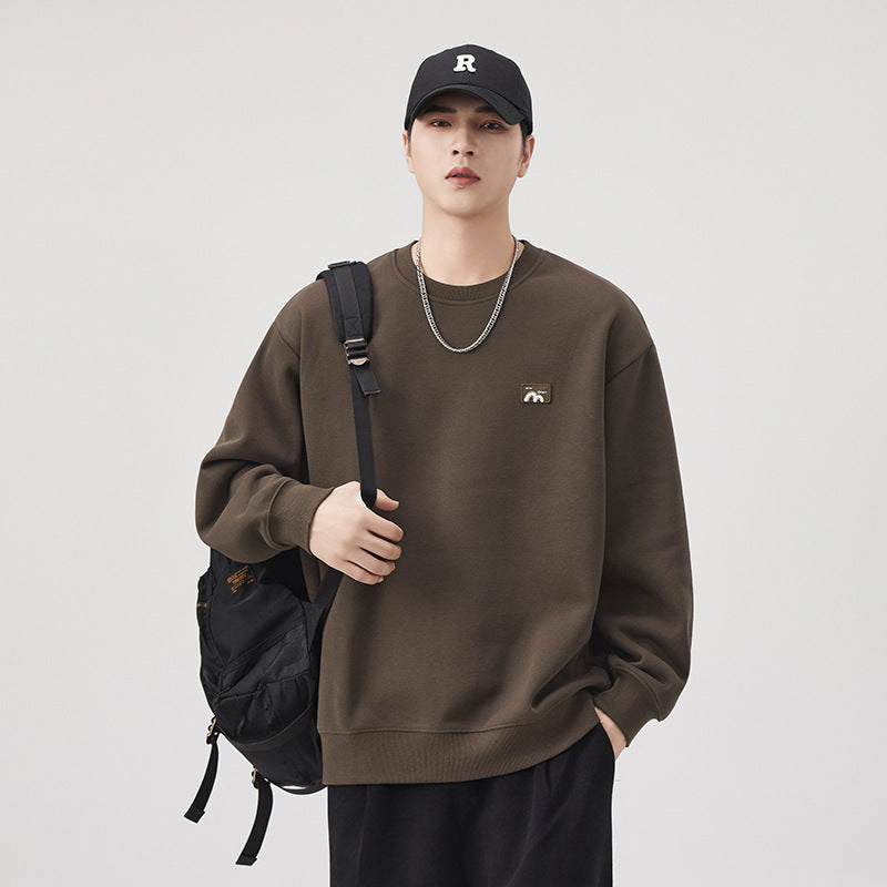 Men's Black Warm Thickened Sweatshirt Jacket