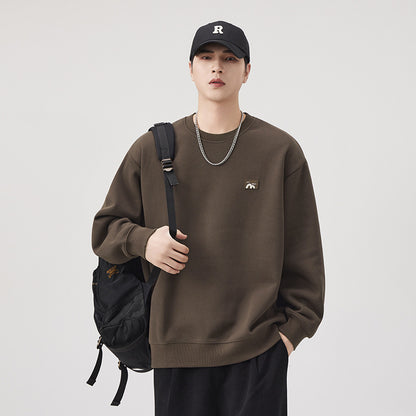 Men's Black Warm Thickened Sweatshirt Jacket