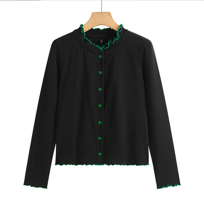 Slim button up cardigan long sleeved top