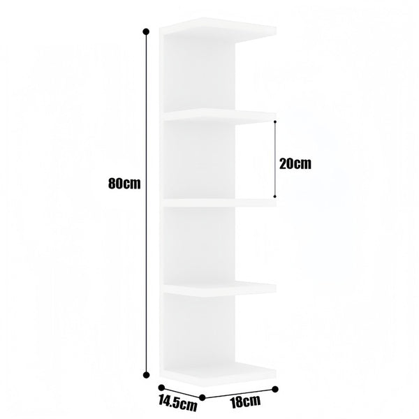 5-Tier Wall Floating Shelf 31.5", Wood-Style Display Rack for Books & Plants