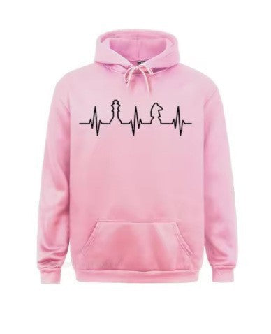 Chess Heartbeat 3D Digital Printed Long Sleeve Hoodie