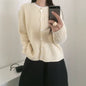 Women's round-neck sweater cardigan