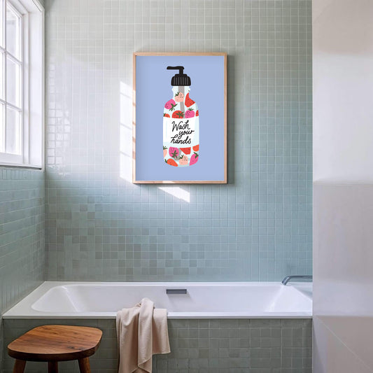 WASH YOUR HANDS SWEET STRAWBERRY PRINT