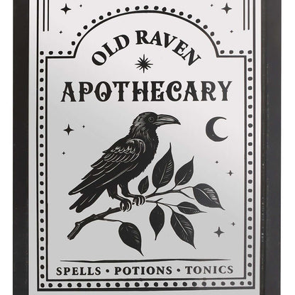 Gothic Gifts Old Raven Apothecary Mirrored Wall Art