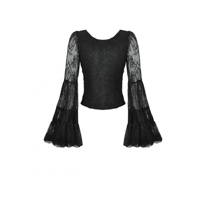 Haut Zuri gothique romantique en dentelle à manches cloche et poignets superposés Dark in Love