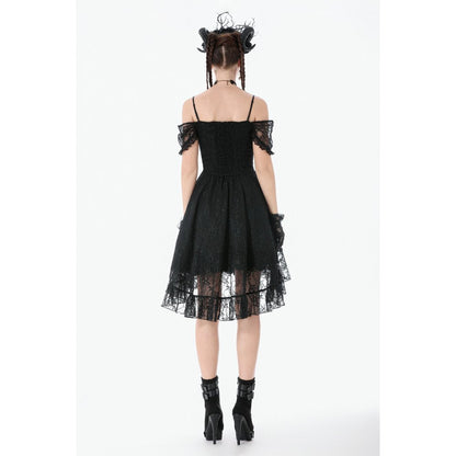 Dark in Love Romantic Gothic Lace Layered High-Low Dress