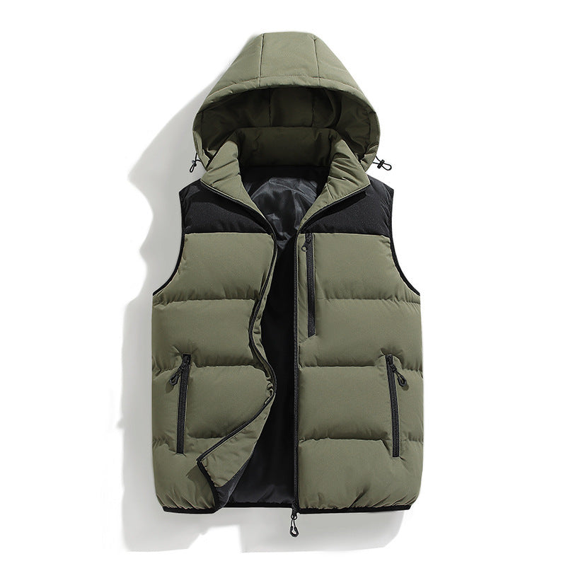 Mens Multi-pocket Waterproof Outdoor Hooded Vest