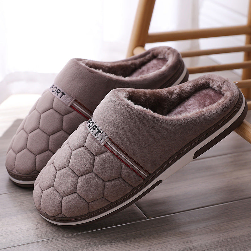 Pantoufles en coton pour hommes Grande taille Plateforme chaude pour la maison