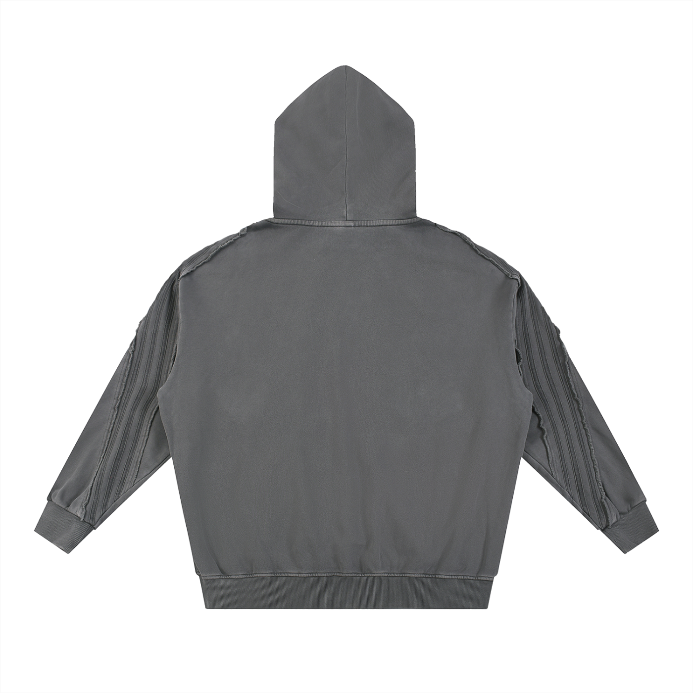 Snow Washed Tape Raw Edge Zip Hoodie 420GSM