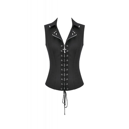Dark in Love Gilet Corset Punk clouté à lacer