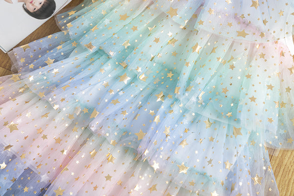 Girls' Rainbow Tulle Princess Dress