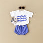 Baby Sun Print Top Casual Short Sleeve Two-piece Set
