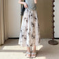Women's Slim-fit Ink-wash Wide-leg Pants