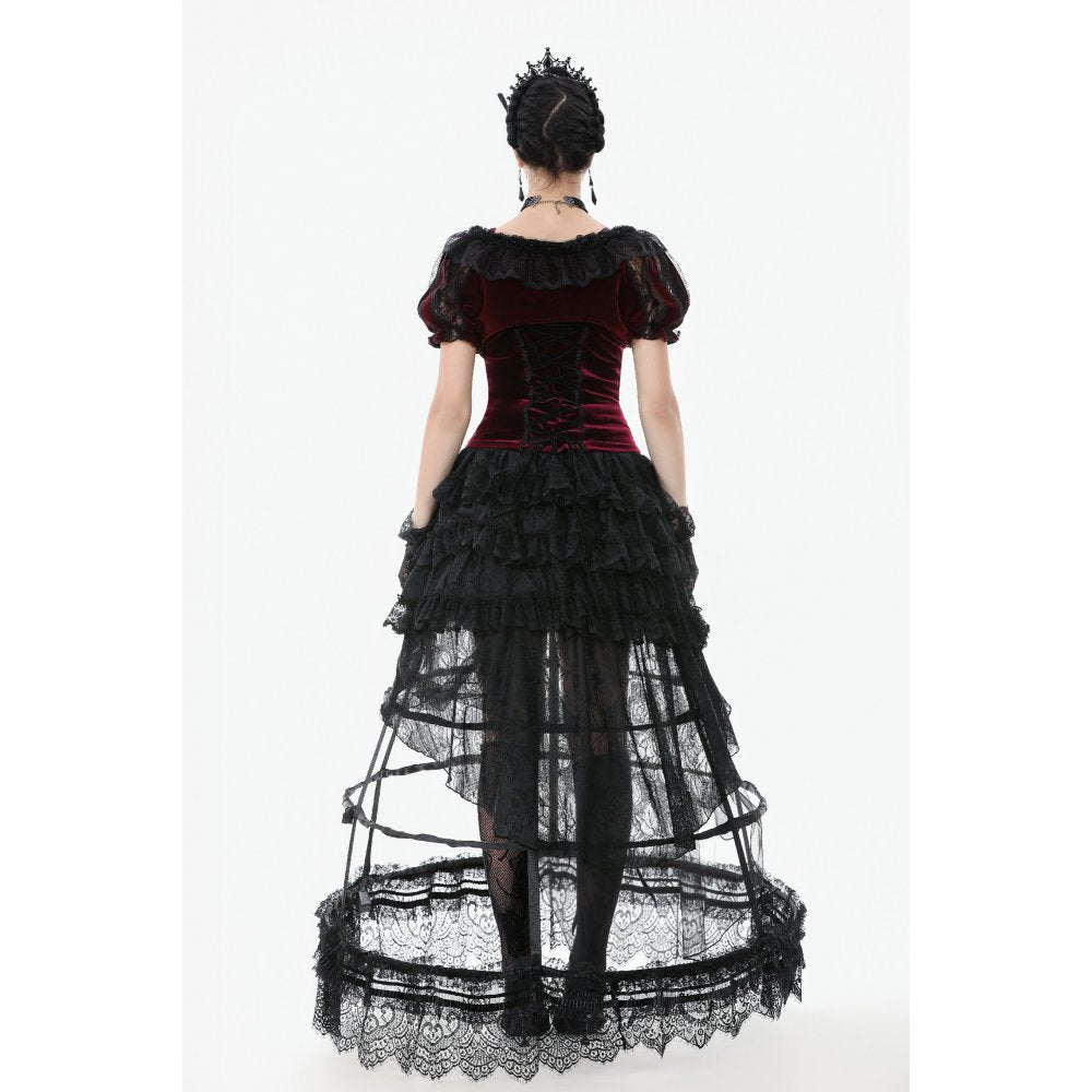 Jupe cerceau gothique Dark in Love avec dentelle noire