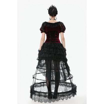 Jupe cerceau gothique Dark in Love avec dentelle noire