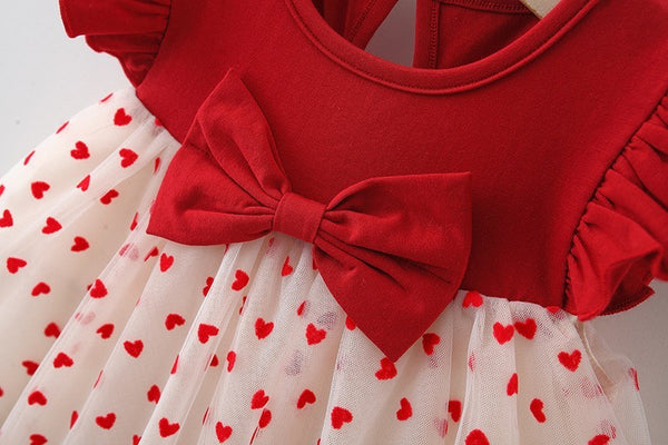 Girls Love Heart Princess Dress - Western Style