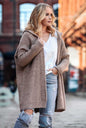 Women's Hooded Cardigan - Loose Knit Batwing Sleeve Sweater