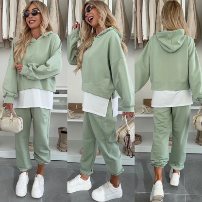 Women's Hooded Sweatshirt & Jogger Set - Two-Piece Sportswear