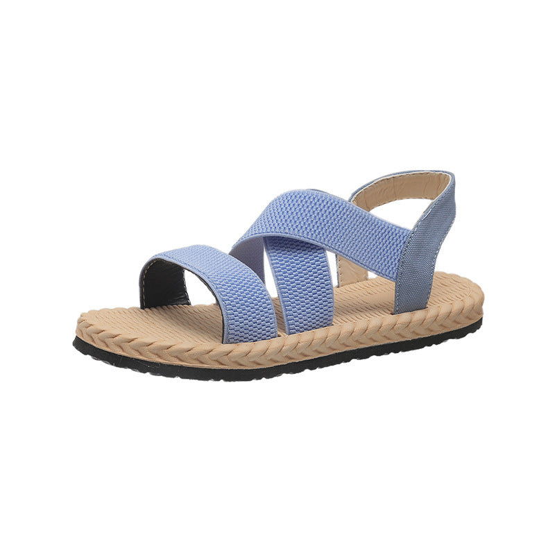 Chaussures Romaines Plates Étudiants Fond Souple Grande Taille Croisées
