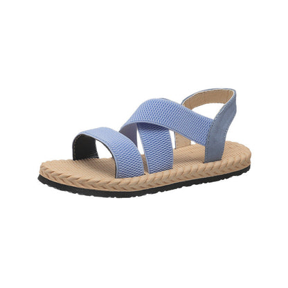 Chaussures Romaines Plates Étudiants Fond Souple Grande Taille Croisées