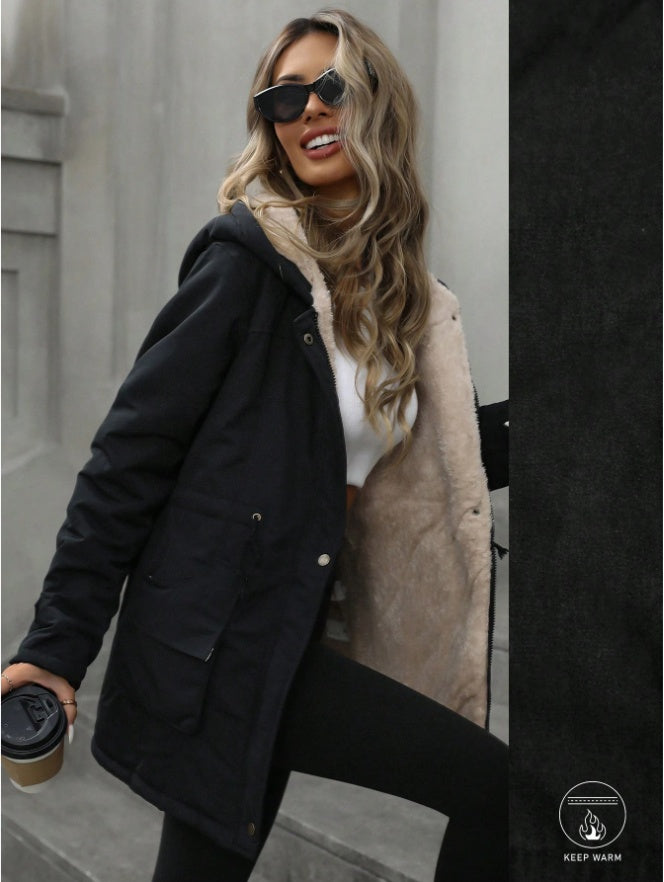 Aveloria Loose Casual Versatile Hooded Zip-Up jacket