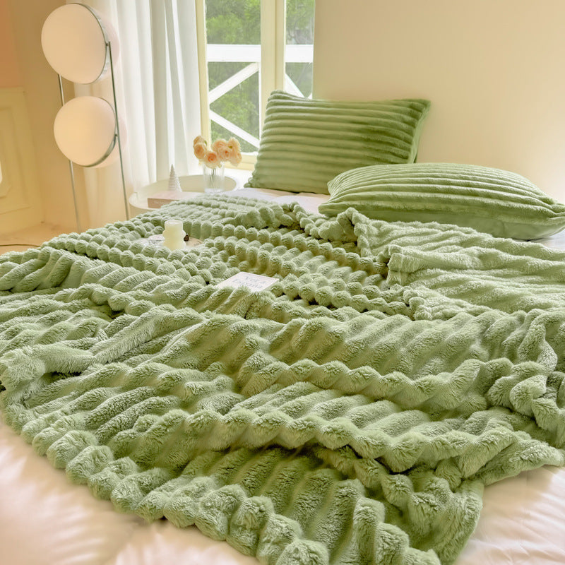 Rabbit Plush strip Multifunctional Blanket