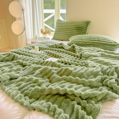 Rabbit Plush strip Multifunctional Blanket
