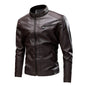 Manteau en cuir pour hommes, style motard décontracté, rétro, à coutures, pour le printemps et l'automne, transfrontalier