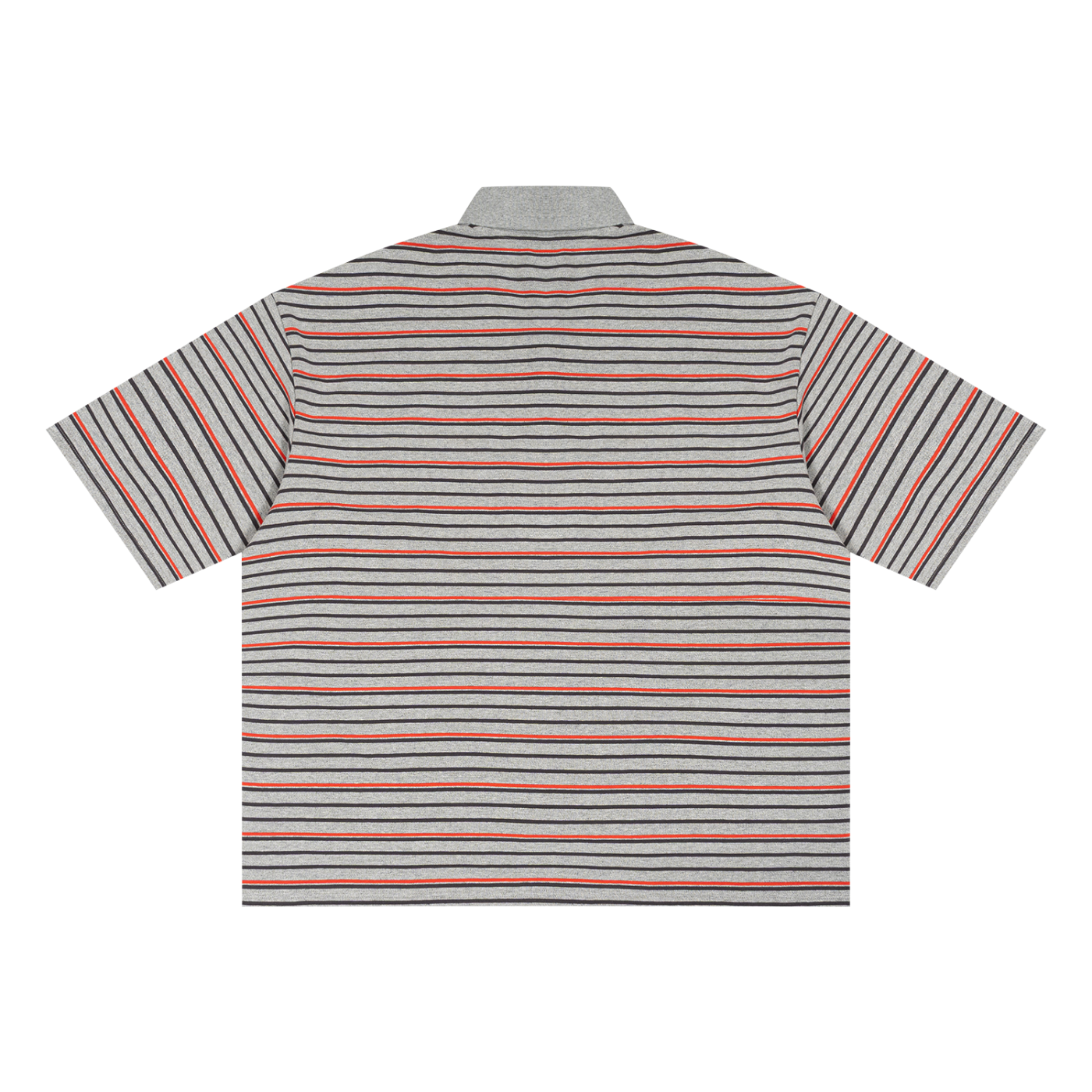 Unisex Striped Boxy Collared Polo Shirt