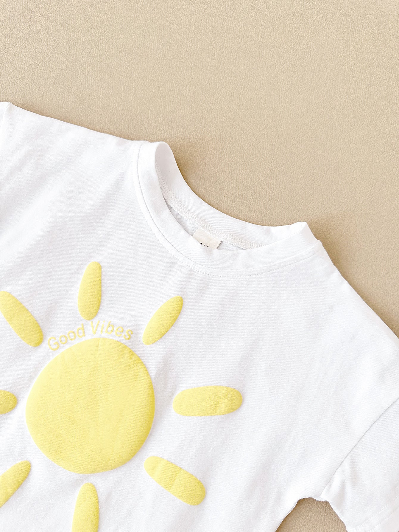 Baby Sun Print Top Casual Short Sleeve Two-piece Set